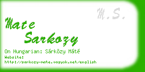 mate sarkozy business card