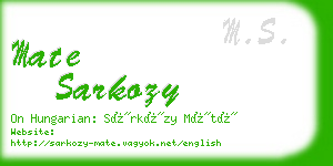mate sarkozy business card